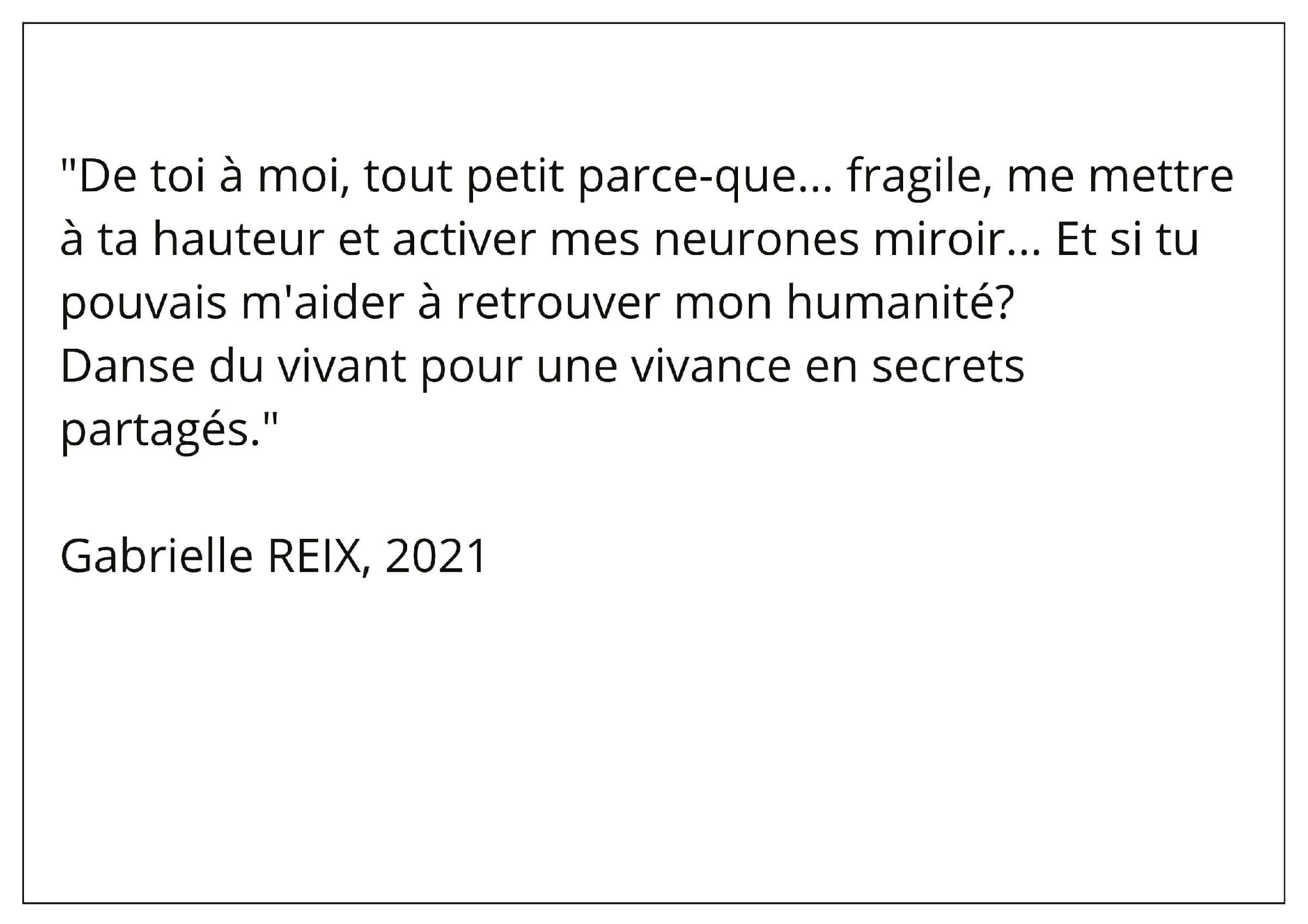 Texte Performance de Gabrielle Reix